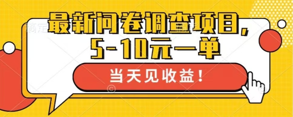 最新问卷调查项目，共12个平台，单日零撸100＋-我要呀资源酷