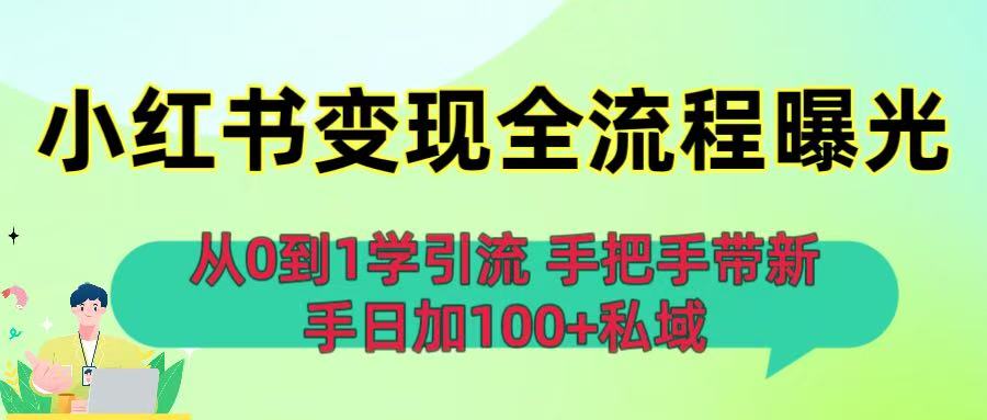 从0到1学引流：小红书变现全流程曝光，手把手带新手日加100+私域-我要呀资源酷