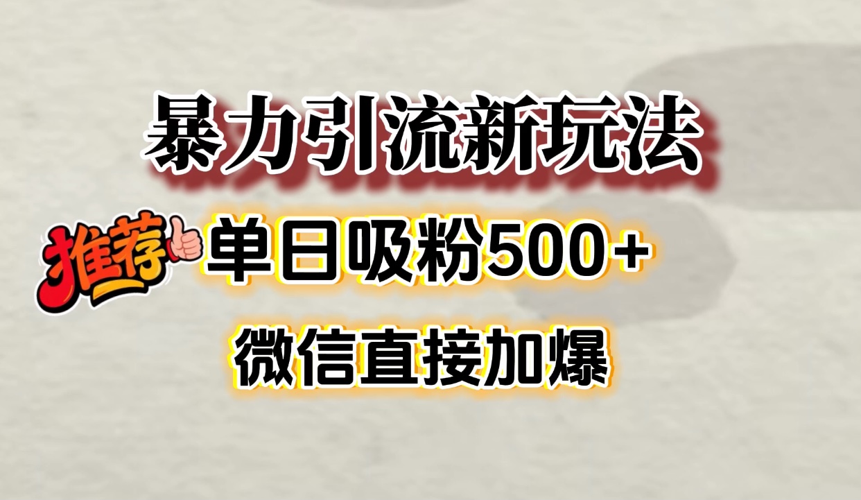 微信加爆的引流超级方法，单日吸粉500➕-我要呀资源酷
