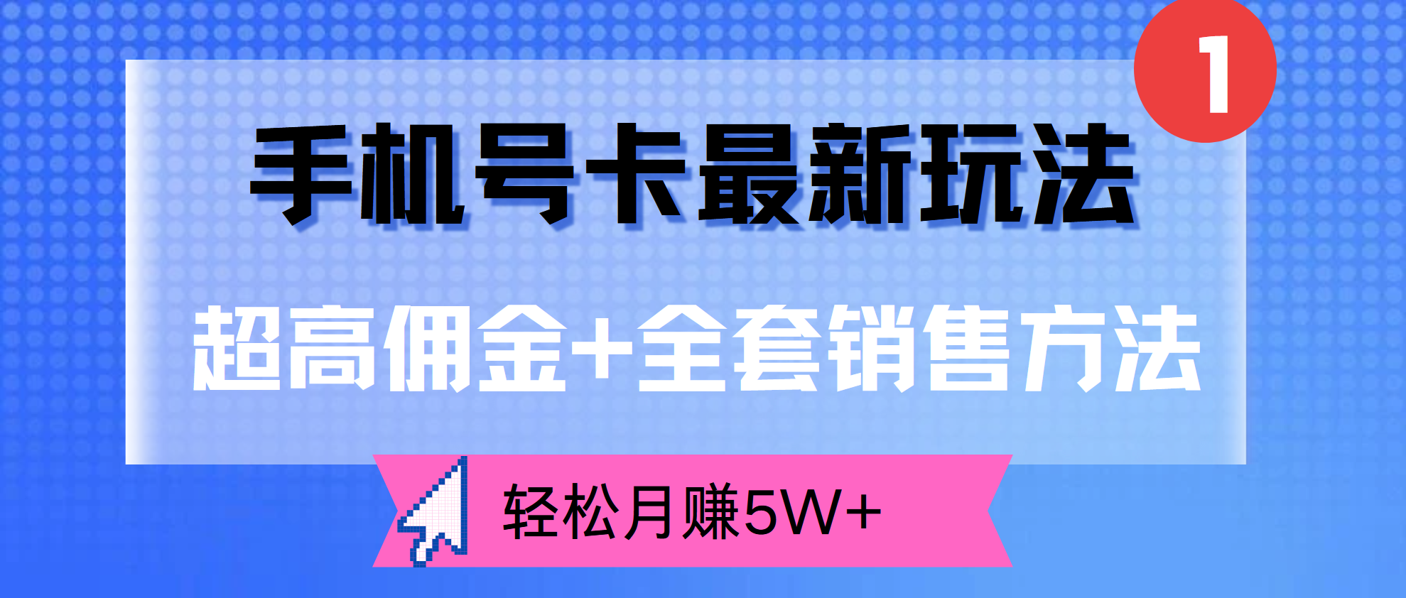 超高佣金+全套销售方法，手机号卡最新玩法，轻松月赚5W+-我要呀资源酷