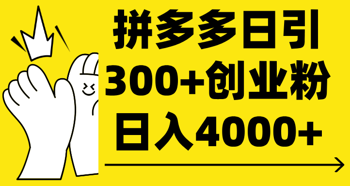 拼多多日引300+创业粉 日入4000+-我要呀资源酷