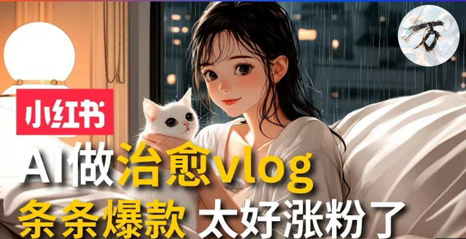 AI治愈系vlog动画视频,小红书7天 涨粉破千,商单报价1500+,0成本制作,日入2000+,有手就会 -我要呀资源酷