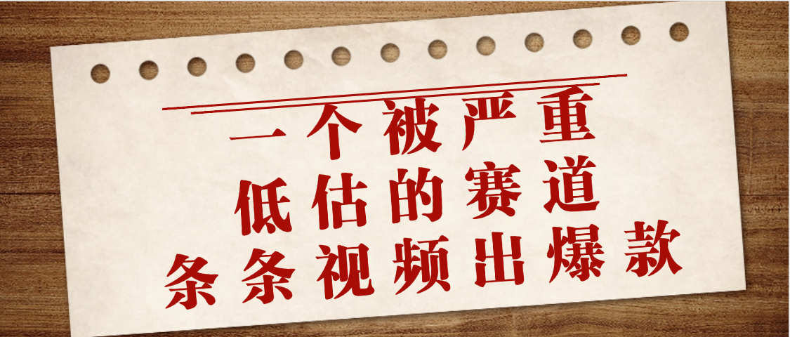 一个被严重低估的赛道，条条视频出爆款，一个月变现3万+-我要呀资源酷