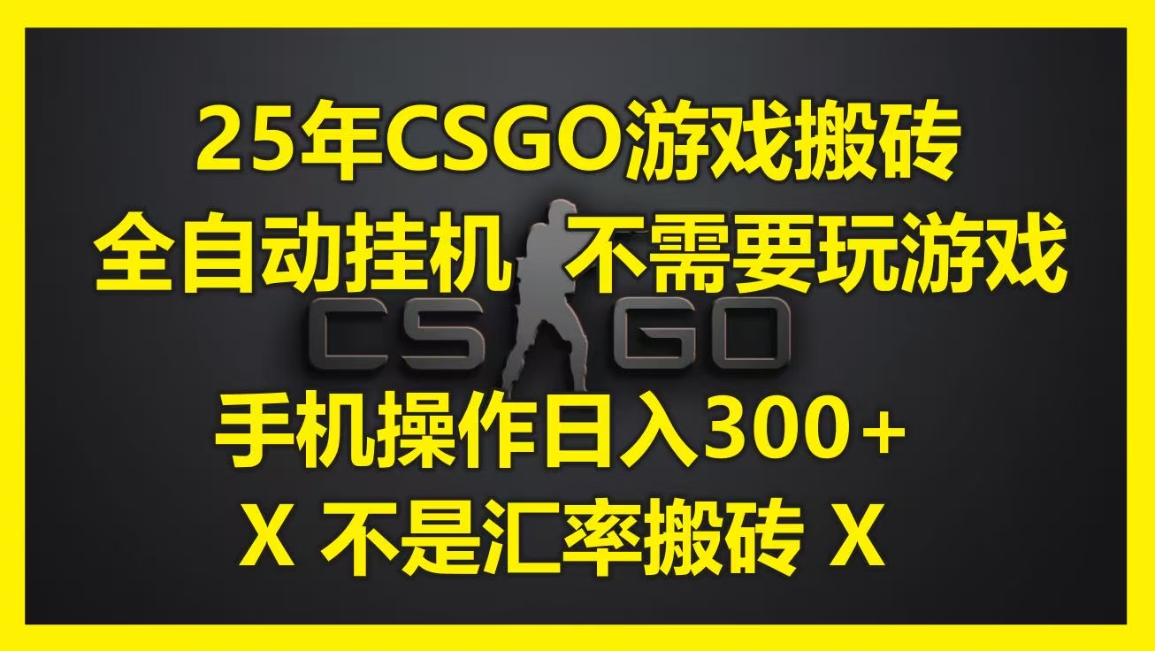 25年CSGO游戏搬砖，全自动挂机，不需要玩游戏，手机操作日入300+。(不是汇率搬砖)-我要呀资源酷