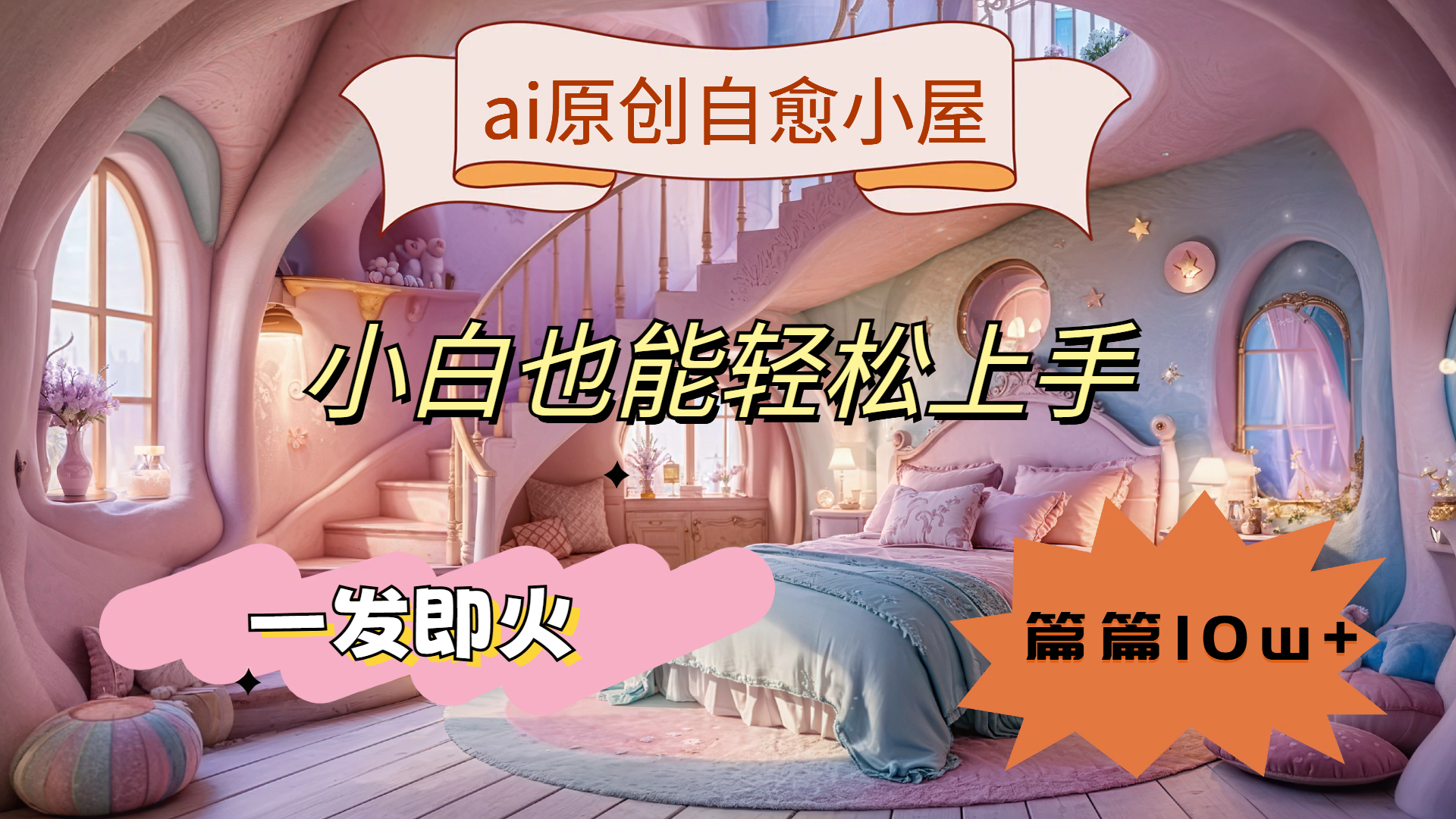 ai原创治愈小屋，小白也能轻松上手，一发即火，篇篇10w+-我要呀资源酷