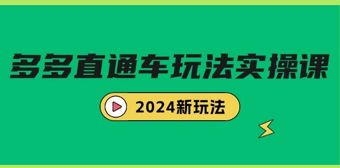 多多直通车玩法实战课，2024新玩法（7节课）-我要呀资源酷