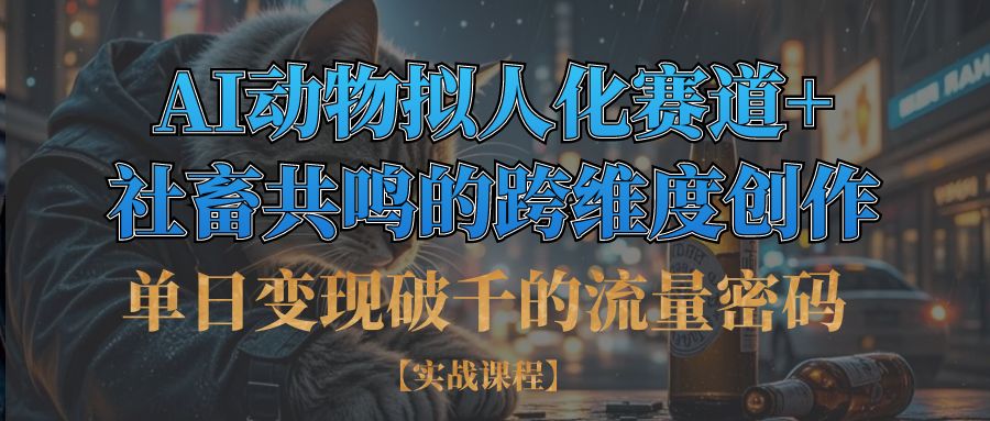 单日变现破千的流量密码,AI动物拟人化赛道+社畜共鸣的跨维度创作-我要呀资源酷