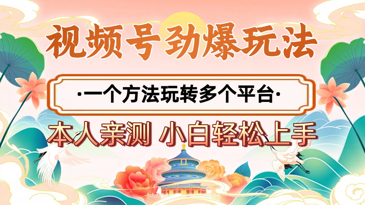 2025年视频号劲爆玩法，一个方法玩转多个平台 小白也能轻松上手-我要呀资源酷