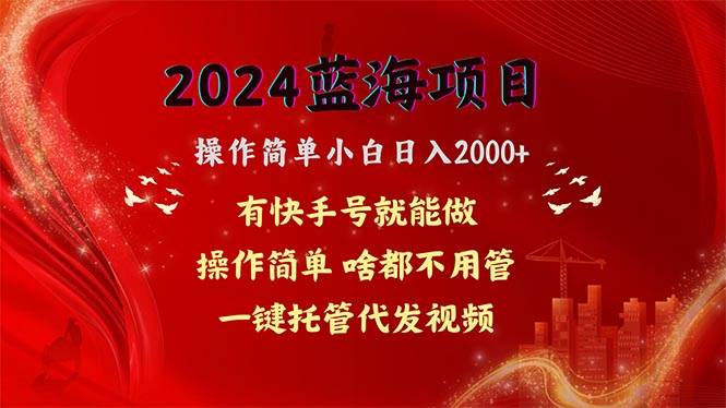 2024蓝海项目,网盘拉新,操作简单小白日入2000+,一键托管代发视频,…-我要呀资源酷