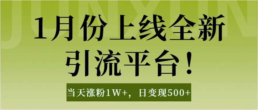 1月上线全新引流平台,当天涨粉1W+,日变现500+工具无脑涨粉,解放双手操作简单-我要呀资源酷