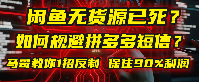 闲鱼下单如何避免客户收到拼多多短信?闲鱼无货源还能做吗? 2025拼多多“下死手”,马哥教你1招反制,保住90%利润!-我要呀资源酷