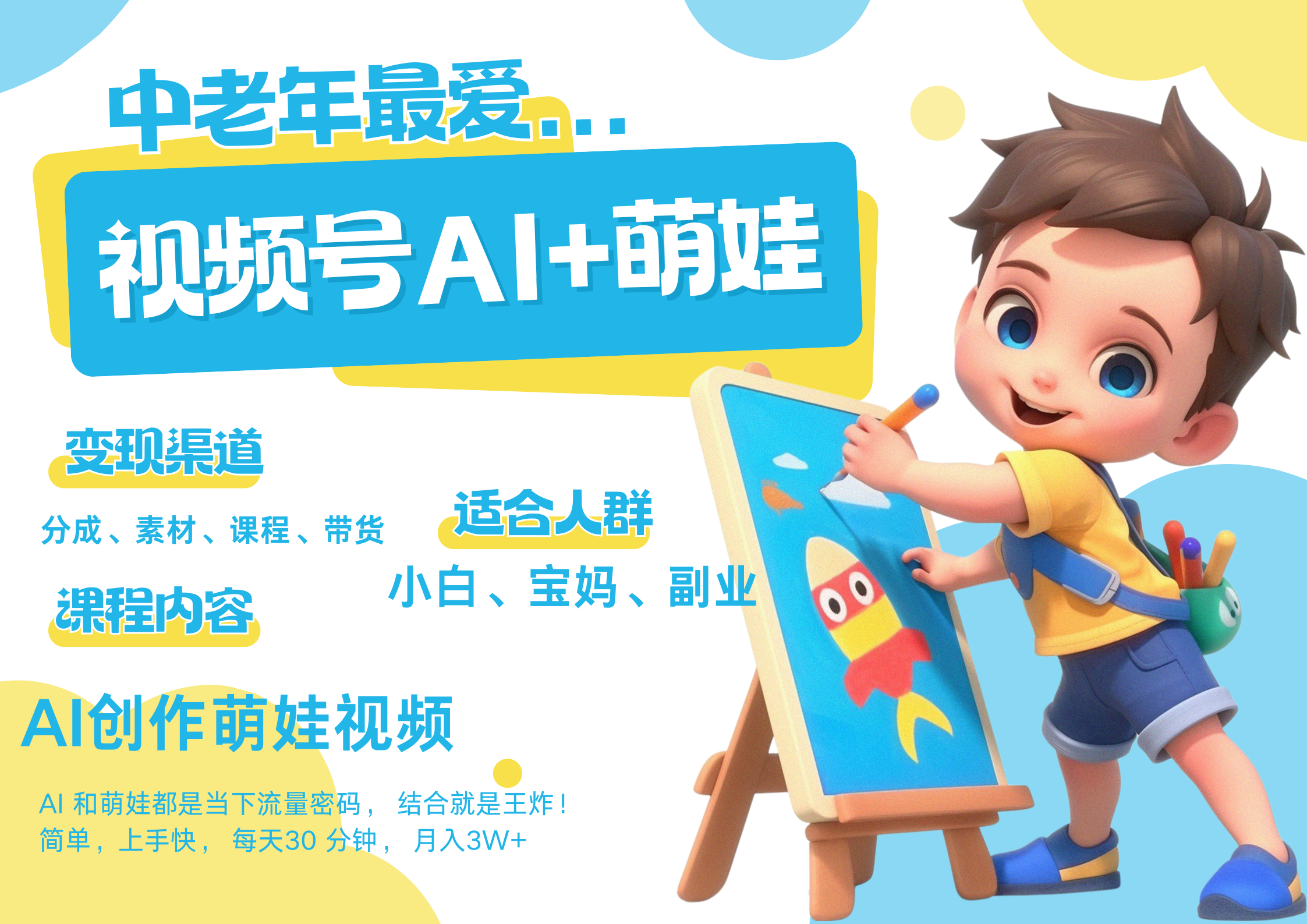 萌娃，又一爆款密码，小白3步上手，爆款率80%，每天十分钟，轻松AI变现萌娃搞钱，带货、素材、分成都非常猛，泼天流量，发布就爆！月入5W，抓紧学！-我要呀资源酷