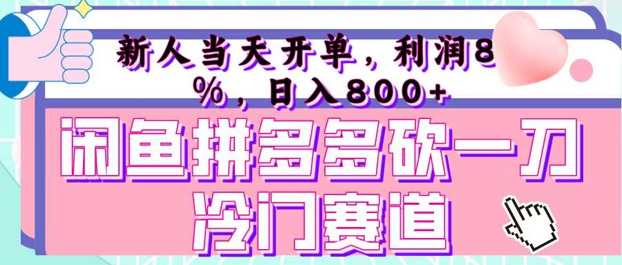 咸鱼拼夕夕砍一刀冷门暴力赛道，新人当天开单，利润百分之八十，日入 800+-我要呀资源酷