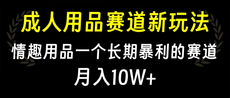 大人用品赛道新玩法，情趣用品一个长期暴利的赛道，月入10W+-我要呀资源酷