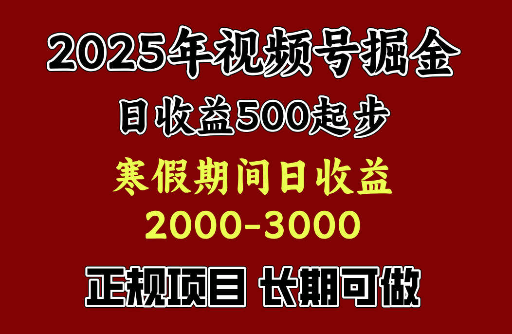 寒假期间一天收益2000+，小白一天就能上手-我要呀资源酷
