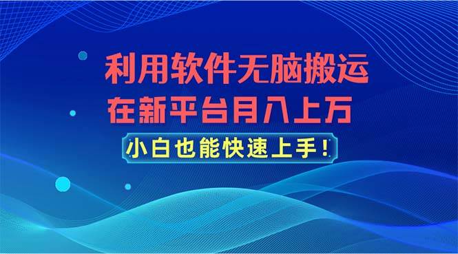 利用软件无脑搬运，在新平台月入上万，小白也能快速上手-我要呀资源酷