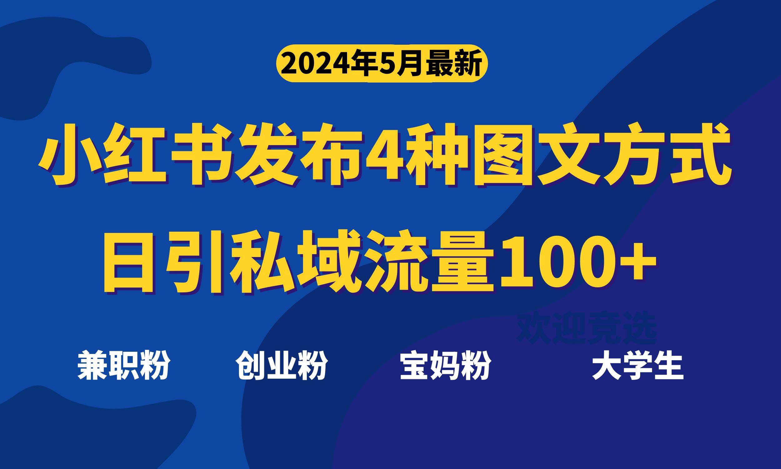 最新小红书发布这四种图文，日引私域流量100+不成问题，-我要呀资源酷