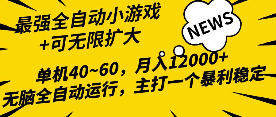2024最新全网独家小游戏全自动，单机40~60,稳定躺赚，小白都能月入过万-我要呀资源酷