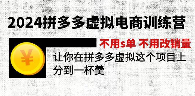 2024拼多多虚拟电商训练营 不s单 不改销量  做虚拟项目分一杯羹(更新10节)-我要呀资源酷