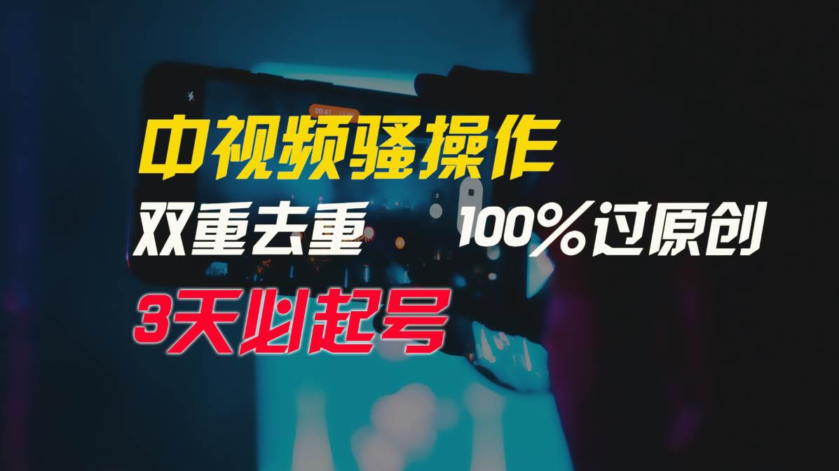 中视频骚操作，双重去重100%过原创，3天比必起号，简单无脑，月入3W+-我要呀资源酷