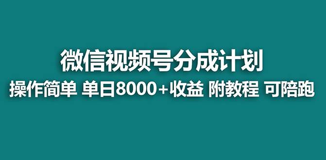 【蓝海项目】视频号分成计划最新玩法，单天收益8000+，附玩法教程-我要呀资源酷