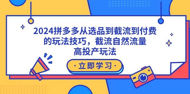 2024拼多多从选品到截流到付费的玩法技巧，截流自然流量玩法，高投产玩法-我要呀资源酷