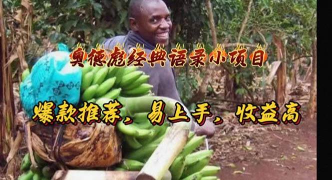 奥德彪经典语录小项目，爆款推荐，易上手，收益高-我要呀资源酷