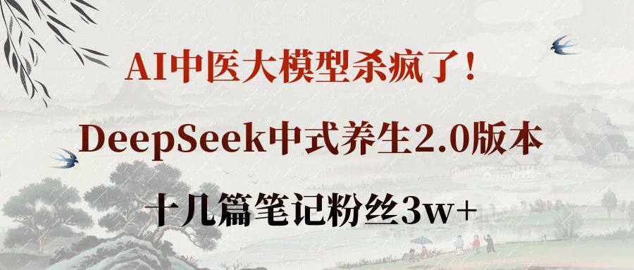 AI中医大模型杀疯了！DeepSeek中式养生2.0版本，十几篇笔记粉丝3w+-我要呀资源酷
