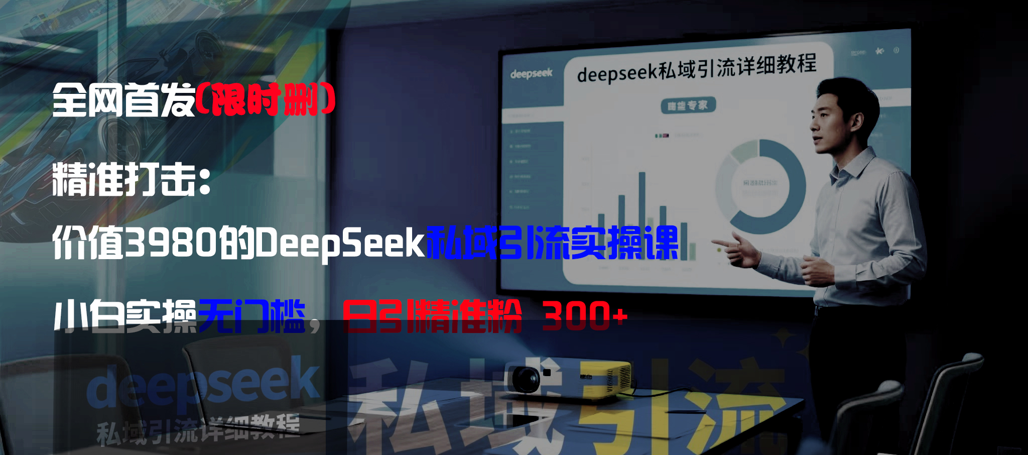 全网首发（限时删）精准打击：价值3980的DeepSeek私域引流实操课，小白实操无门槛，日引精准粉300+-我要呀资源酷